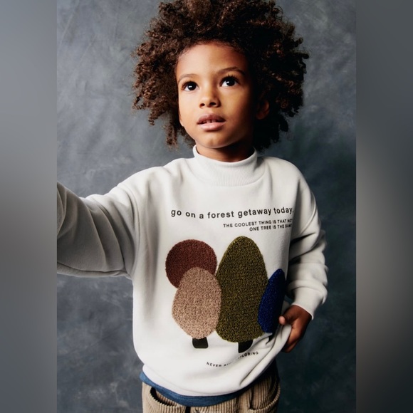 Zara embroidered tree sweater - Picture 1 of 6
